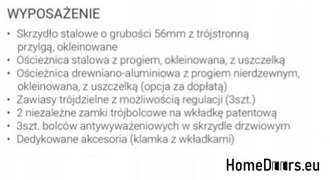 DRZWI WEJŚCIOWE 56mm JOWISZ GRAND CR 90 DRZWI WEJŚCIOWE 56mm JOWISZ GRAND CR 90