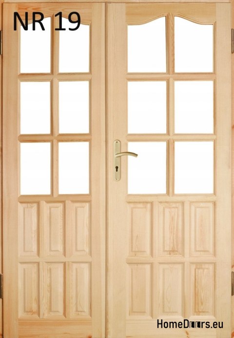 Porta in pino a doppia anta n. 19 con telaio