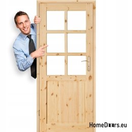 Porta camera pino annodato legno Juhas 60/70/80/90