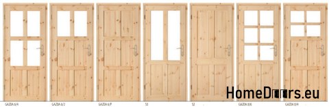 Porta a camera in legno annodato di pino GAZDA 60/70/80/90 Porta a camera in legno annodato di pino GAZDA 60/70/80/90