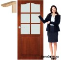 Porta in legno con telaio verniciato vetro TP3 80