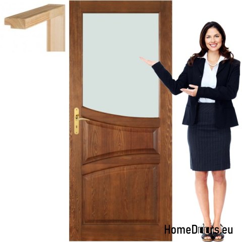 Porta in legno con telaio colore vetro SL3 90
