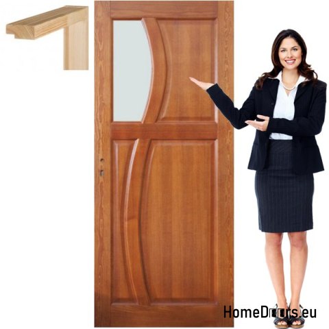 Porta in legno con telaio in vetro colorato RN6 60