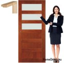 Porta in legno con telaio colore vetro NV4 90
