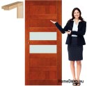 Porta in legno con telaio colore vetro NV9 90