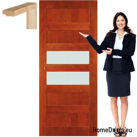 Porta in legno con telaio colore vetro NV9 90