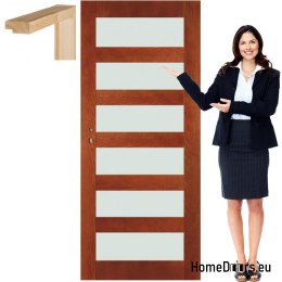 Porte in legno con struttura in vetro laccato NV7 60