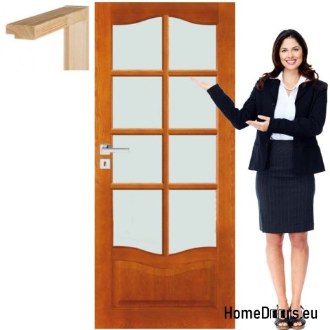 Porta in legno con telaio in vetro colorato DT8 80