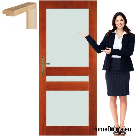 Porte in legno con struttura in vetro laccato CR1 80