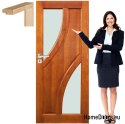 Porta in legno con telaio colore vetro BG3 80