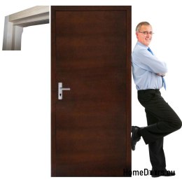 Porta in legno con telaio e maniglia PLS6 60/70/80/90