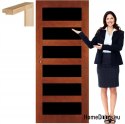 Porta in legno con telaio vetrato NV7 80