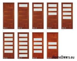 Porta in legno con telaio vetrato NV7 80