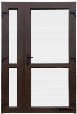 DRZWI ZEWN. PCV ORZECH 125x210 DWUSKRZYDŁOWE