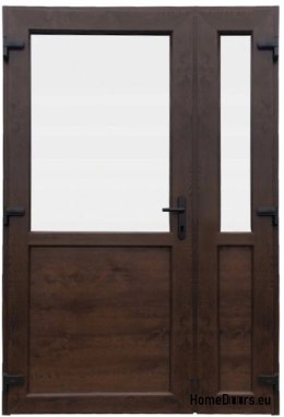 DRZWI ZEWN. PCV ORZECH 125x210 DWUSKRZYDŁOWE