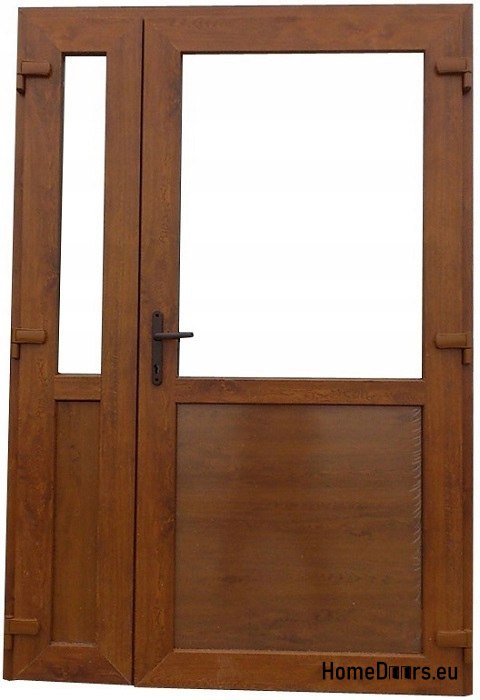 DRZWI ZEWN. PCV ZŁOTY DĄB 125x210 DWUSKRZYDŁOWE