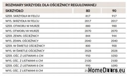 Ościeżnica regulowana wewnątrzklatkowa 340-360 mm