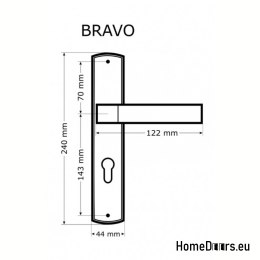 KLAMKA DRZWIOWA PRZEBICIE KLUCZ BRAVO PATYNA