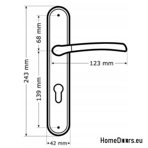 KLAMKA DRZWIOWA PRZEBICIE KLUCZ PORTO NIKIEL CHROM