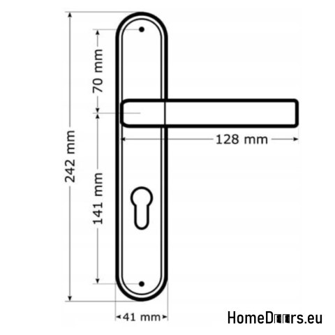 KLAMKA DRZWIOWA PRZEBICIE WC RODOS NIKIEL CHROM