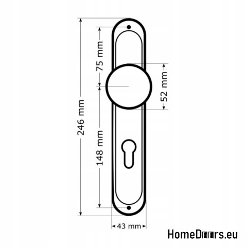 KLAMKA DRZWIOWA PRZEBICIE WKŁAD GAŁKO GAŁKA PATYNA