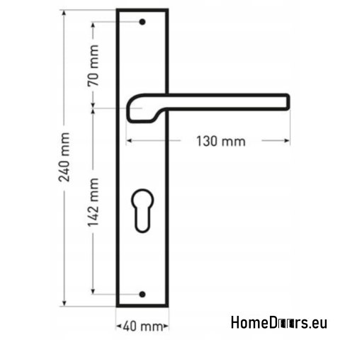 KLAMKA DRZWIOWA PRZEBICIE WC ZOYA CZARNY