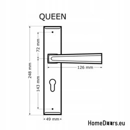 KLAMKA DO DRZWI ZEWNĘTRZNYCH WKŁAD QUEEN PATYNA