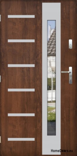Porta esterna THICK 72 WARM CON SPECCHIO 80 inox