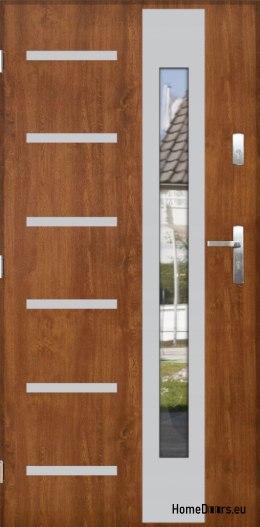 Porta esterna THICK 72 WARM CON SPECCHIO 80 inox