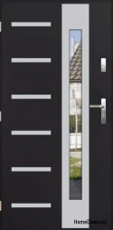 Porta esterna THICK 72 WARM CON SPECCHIO 80 inox