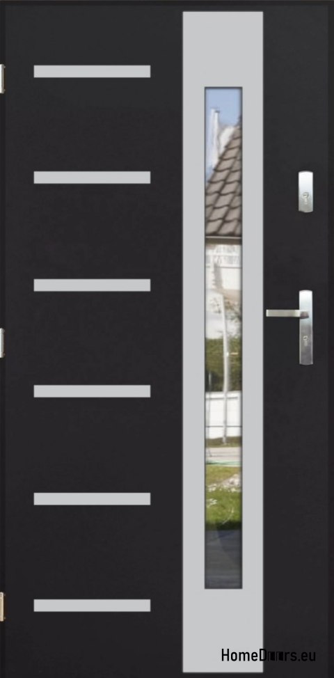 Porta esterna THICK 72 WARM CON SPECCHIO 80 inox