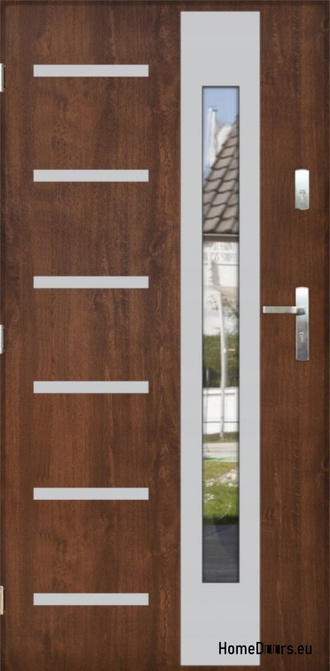 Porta esterna THICK 72 WARM CON SPECCHIO 90 inox