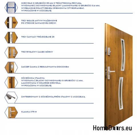 Porta a due ante con specchio spessore 72 mm 130 L Porta a due ante con specchio spessore 72 mm 130 L