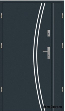 Porta esterna a due ante 120 Destra inox