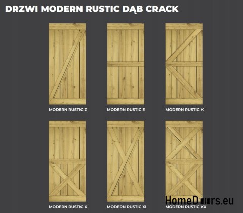 DRZWI PRZESUWNE MODERN RUSTIC X DĄB CRACK 80