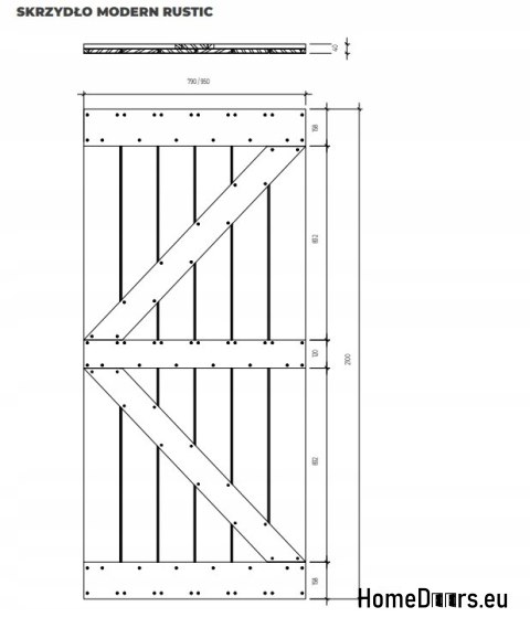 DRZWI PRZESUWNE MODERN RUSTIC XI DĄB RUSTIC 80