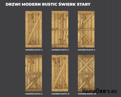 DRZWI PRZESUWNE MODERN RUSTIC XI ŚWIERK STARY 90