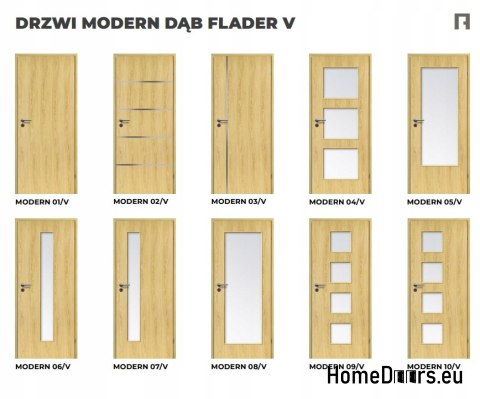 DRZWI WEWNĘTRZNE MODERN 09V DĄB FLADER 80 DRZWI WEWNĘTRZNE MODERN 09V DĄB FLADER 80