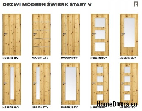 DRZWI WEWNĘTRZNE MODERN 02V ŚWIERK STARY 90