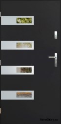Porta esterna con specchio W-5 INOX 70/80/90/100