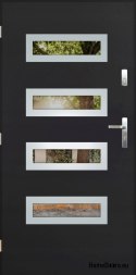 Porta esterna con specchio W-6 INOX 70/80/90/100