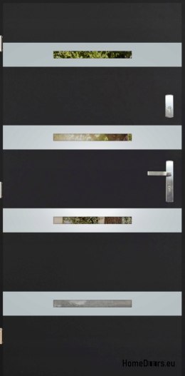 Porta esterna con specchio W-7 INOX 70/80/90/100