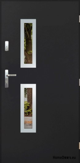 Porta esterna con specchio W-9 INOX 70/80/90/100
