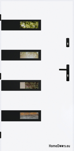 Specchietto retrovisore porta d'ingresso W-5 NERO 70/80/90/100