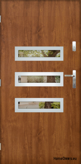 Porta esterna con specchio W-4 INOX 70/80/90/100