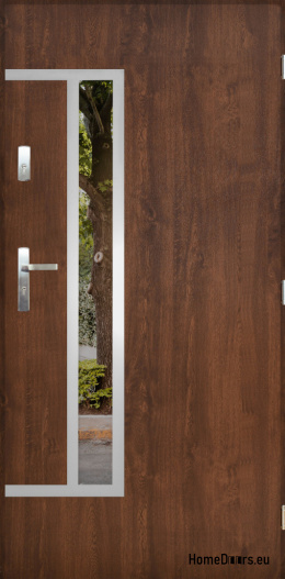 Porta esterna con specchio W-8 INOX 70/80/90/100