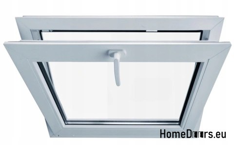 FINESTRA A RIBALTA IN PVC 1200x500 / 120x50 BIANCO, PRONTO PER L'USO