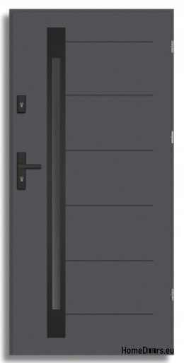 Porta esterna NARVIK BLACK THICK caldo 1,2Wm2k 70mm, OFF-the-SHELF, 90 P