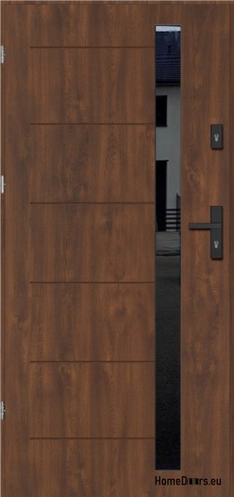 Porte esterne COPENHAGEN CON VETRO NERO SPESSORE caldo 70mm, OFF-THE-SHELF, 90 L