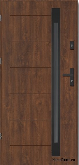 Drzwi zewnętrzne NARVIK BLACK GRUBE ciepłe 1,2Wm2k 70mm, OD RĘKI, 90 L